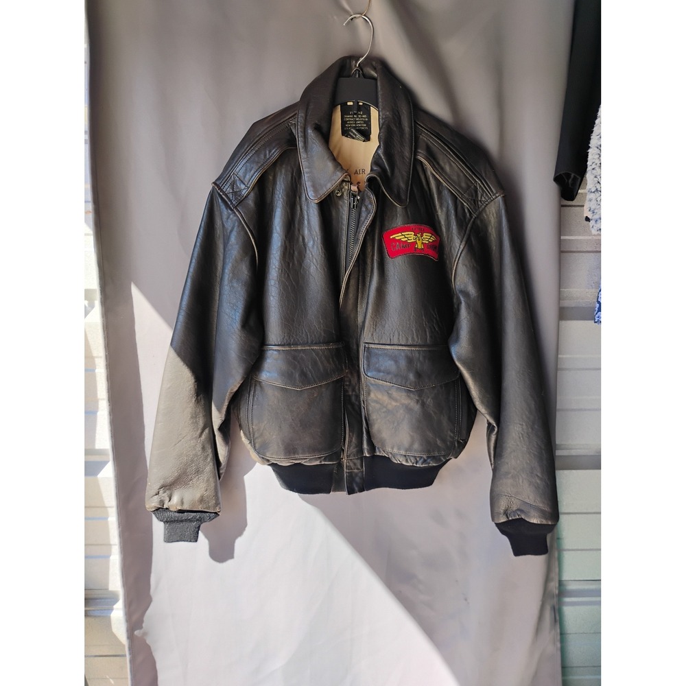 Avirex Type A-2 Leather Flight Jacket Hollywood Canteen USO Brown Large